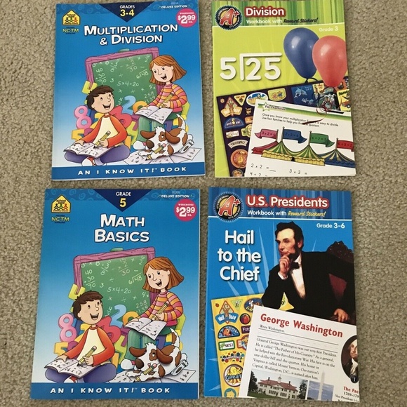 Lot of 4  A+ Kids Workbooks 3-6 - NEW  Math Basics - Picture 1 of 3